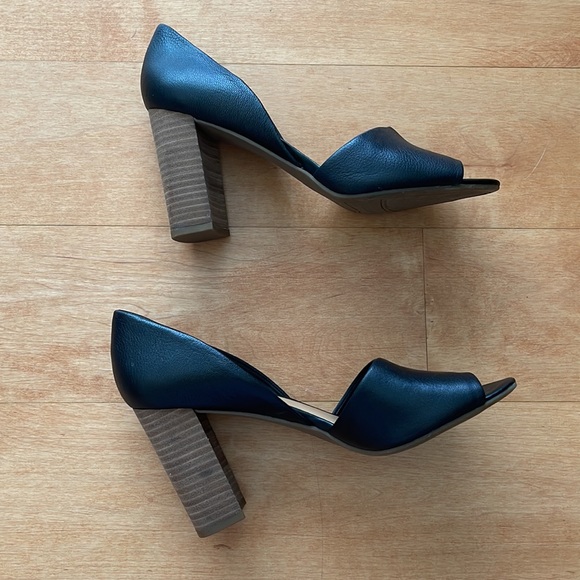 Franco Sarto Emma Leather Open Toe Pumps, 9 - Picture 4 of 6